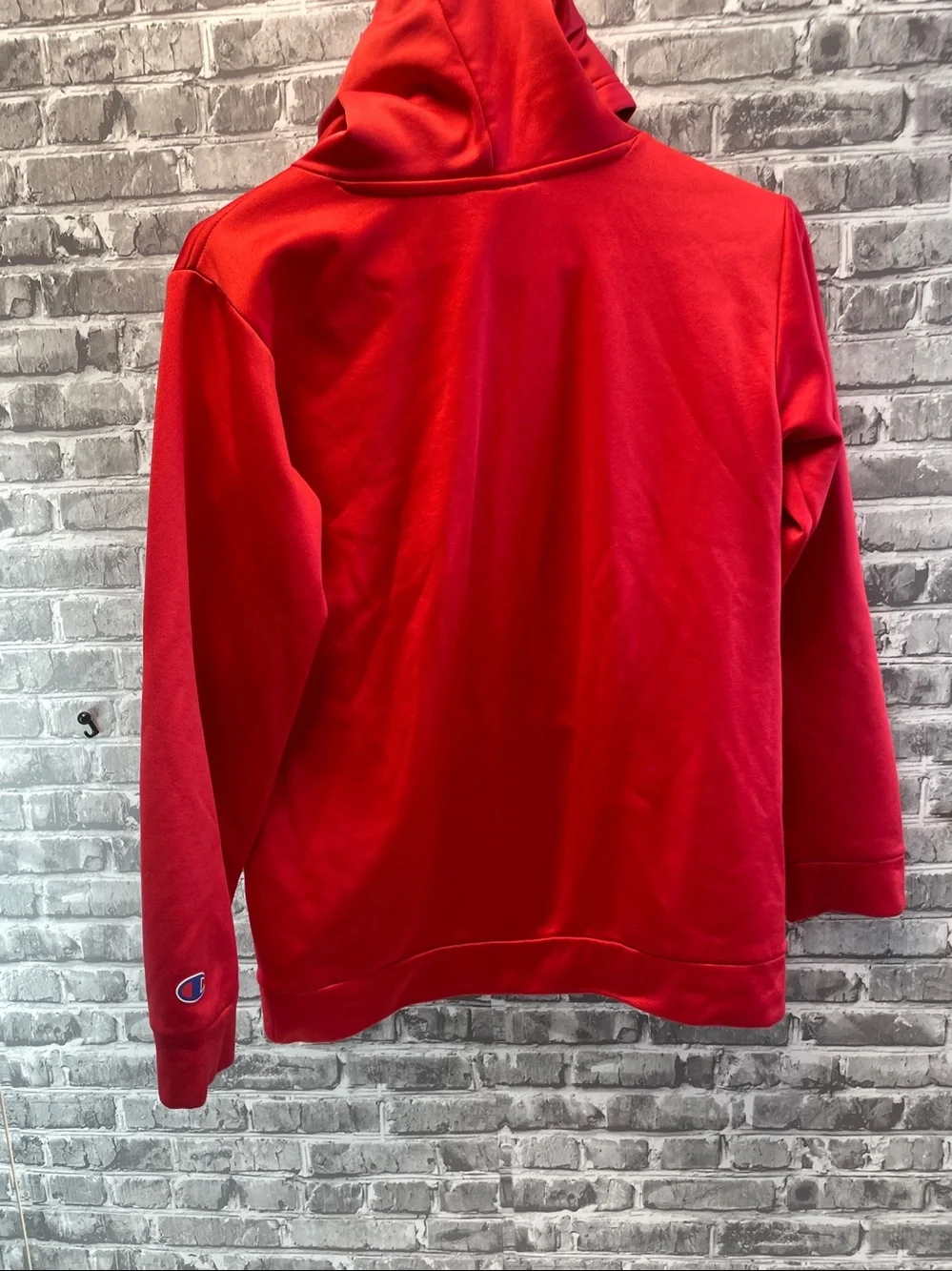Champion red hooded